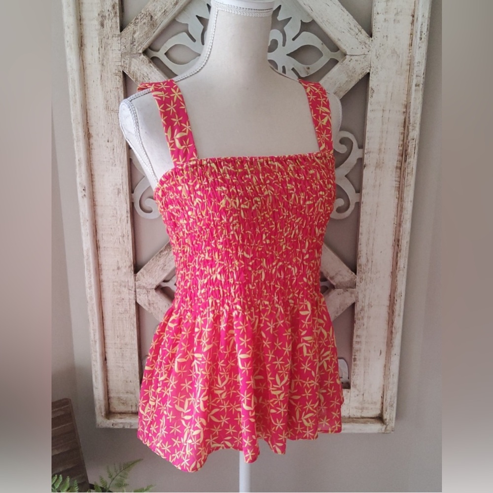 NWT Floral Smocked Flowy Top